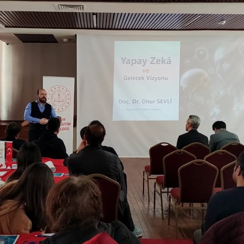 Merkez Müdürümüz Doç. Dr. Onur SEVLİ, Burdur Genç AR-GE çalıştayında “Yapay Zeka ve Gelecek Vizyonu” konulu konuşmalarını gerçekleştirdi