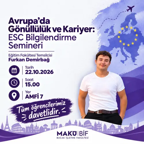 Avrupa’da Gönüllülük ve Kariyer: ESC Bilgilendirme Semineri