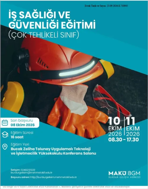 Çok Tehlikeli İş Sağlığı ve Güvenliği Eğitimi Sertifika programı