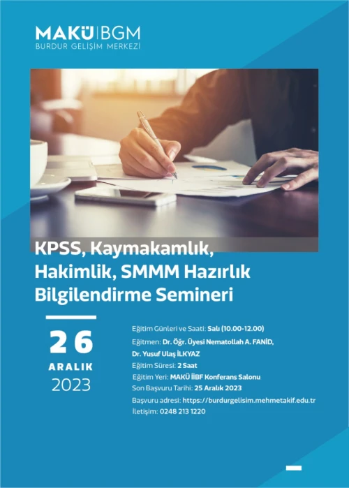 KPSS, District Governorship, Judiciary, CPA Preparation Information Seminar