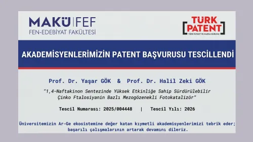 Akademisyenlerimizin Patent Başvurusu Tescillendi