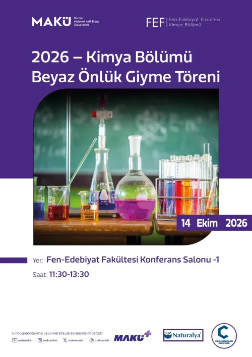 2026 - Kimya Bölümü Beyaz Önlük Giyme Töreni