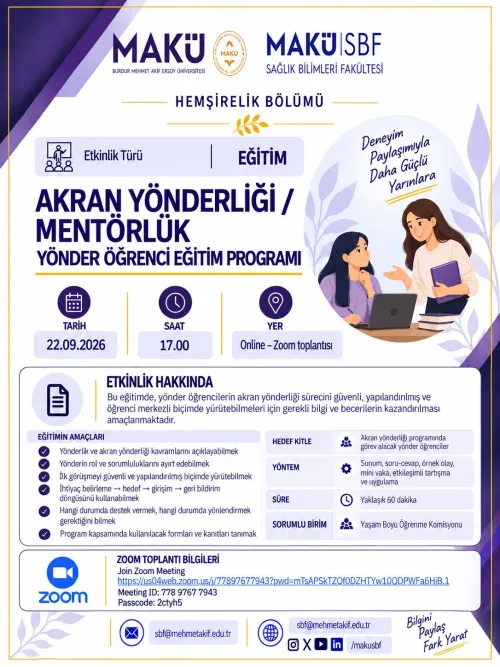 Akran Yönderliği / Mentörlük Yönder Öğrenci Eğitim Programı
