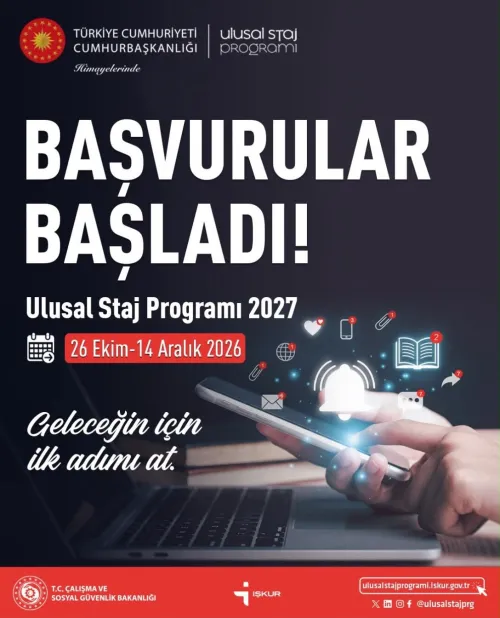 ULUSAL STAJ PROGRAMI 2027 BAŞVURULARI BAŞLADI!
